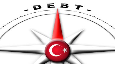 Türkiye Küre Küresi Bayrak ve Pusula Tasarısı 3D İllüstrasyon