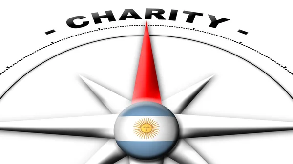 Argentine Globe Sphère Drapeau Boussole Concept Charity Titres Illustration — Photo