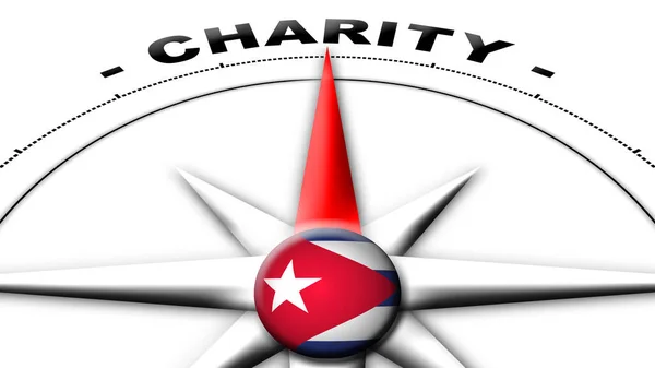 Cuba Globe Sphere Flag Compass Concept Charity Titles Illustration — стокове фото
