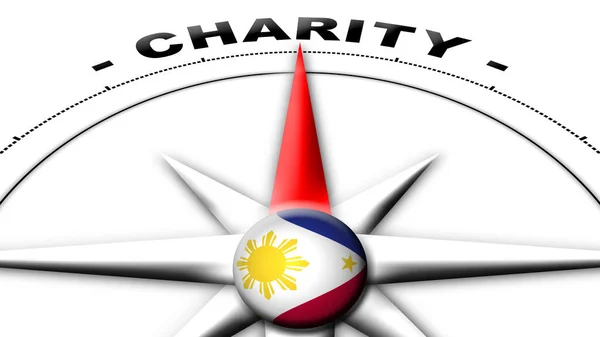 Philippines Globe Sphere Flag Compass Concept Charity Titles Illustration — Stok Foto