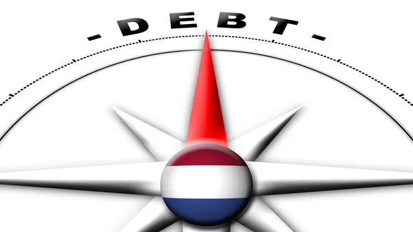 Holandia Globe Sphere Flag Compass Concept Debt Tytuły Ilustracja — Zdjęcie stockowe