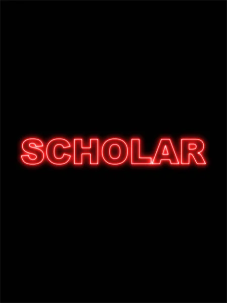 Scholar Text Title Neon Effect Black Background Illustration — 스톡 사진