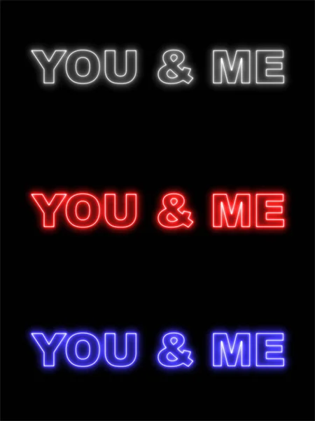 You Text Title Neon Effect Black Background Ilustrație — Fotografie, imagine de stoc