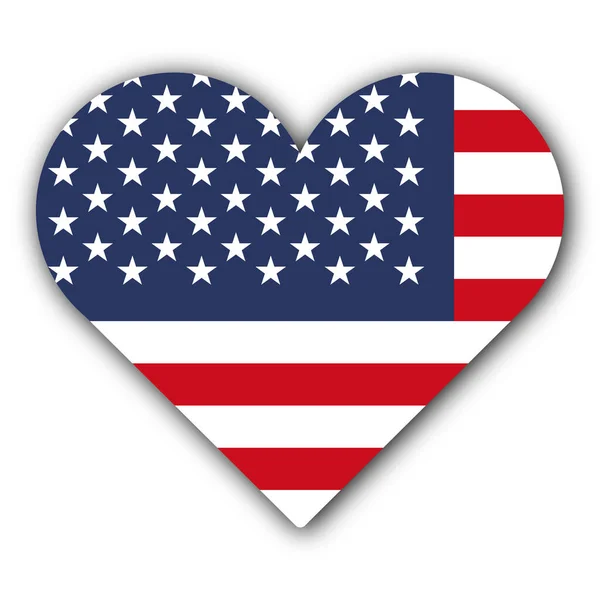 Love Usa Concept Heart Flag White Background Illustration — Stock Photo, Image