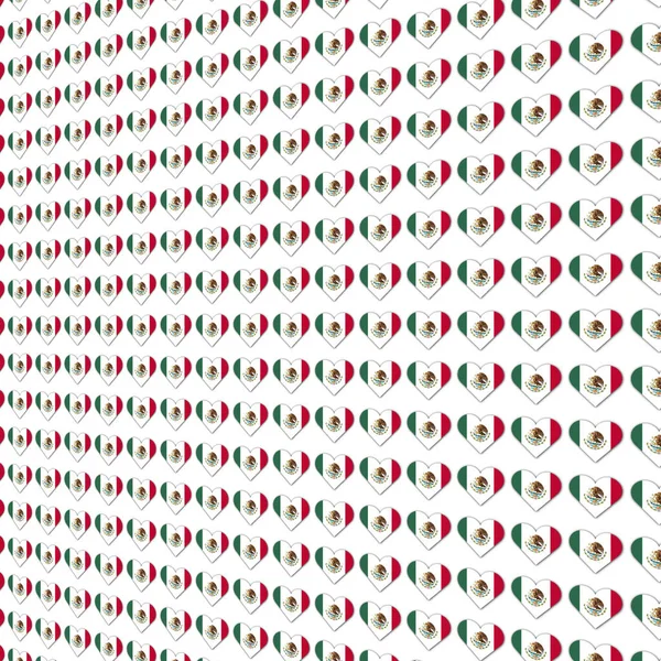 Love Mexico Concept Heart Flag White Background Illustration — Stock Photo, Image