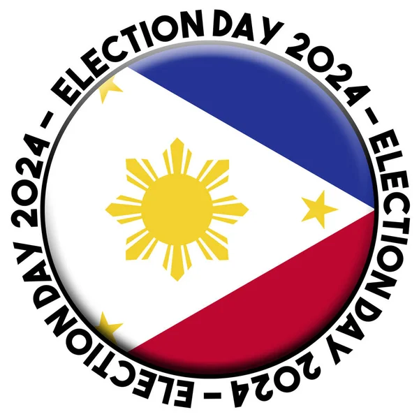Filipina Election Day 2024 Circular Flag Concept Illustration — Stok Foto