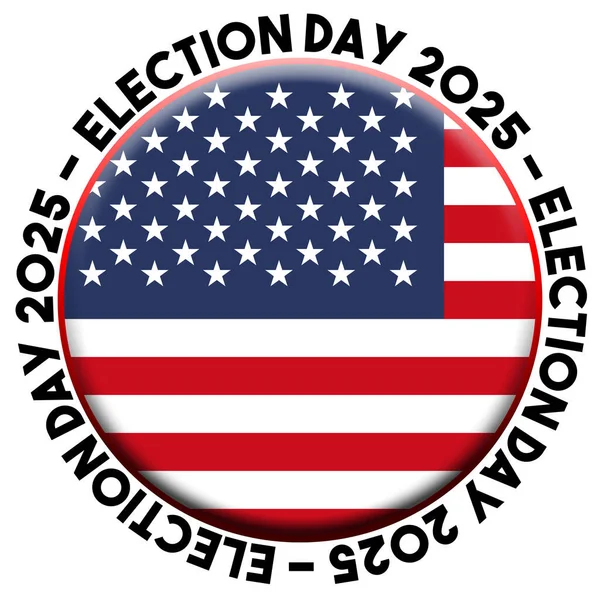 Usa Election Day 2025 Circular Flag Concept Illustration — Stock Photo, Image