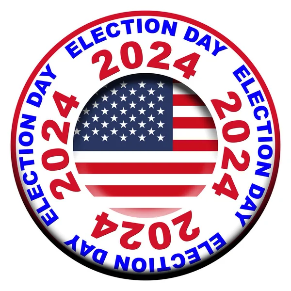 United States America Election Day 2024 Circular Flag Concept Ilustración — Foto de Stock