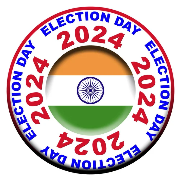 Indiens Valdag 2024 Circular Flag Concept Illustration — Stockfoto