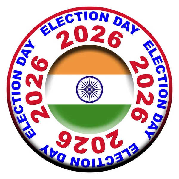 Indiens Valdag 2026 Circular Flag Concept Illustration — Stockfoto