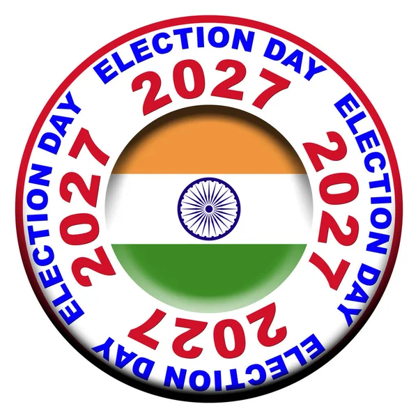 Indien Valdag 2027 Circular Flag Concept Illustration — Stockfoto