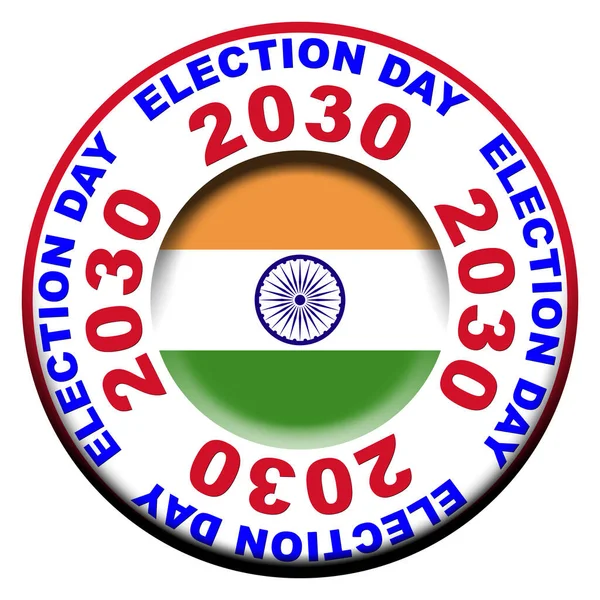 Indiens Valdag 2030 Circular Flag Concept Illustration — Stockfoto