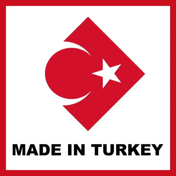 Hecho Turquía Concepto Bandera Turca Ilustración — Foto de Stock