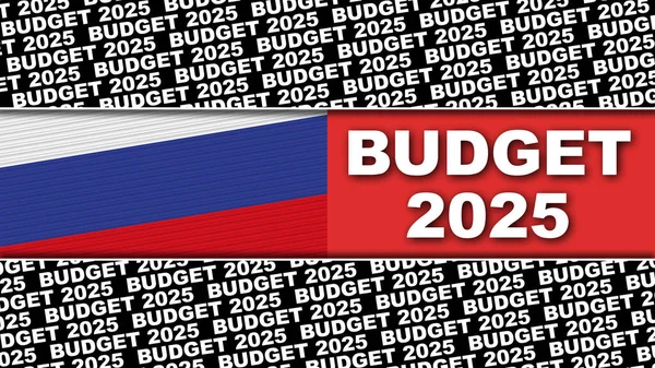 Rusya Bütçesi 2025 Başlık ve Bayrak Konsepti - 3D Görüntü