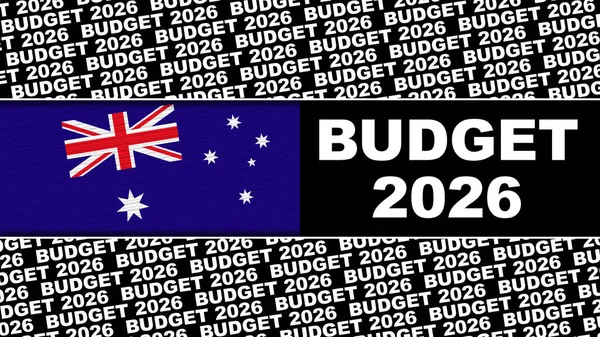 Avustralya Bütçesi 2026 Başlık ve Bayrak Konsepti - 3D Görüntü