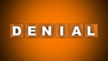 Acil Metin Başlığı - Kare Tahta Konsept - Turuncu Arkaplan - 3B Görüntü