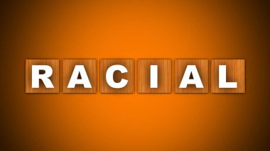 Acil Metin Başlığı - Kare Tahta Konsept - Turuncu Arkaplan - 3B Görüntü