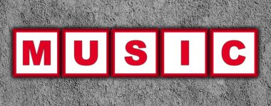 Müzik Başlığı - Kızıl Meydan Konsepti - Duvar Arkaplanı - 3D İllüstrasyon