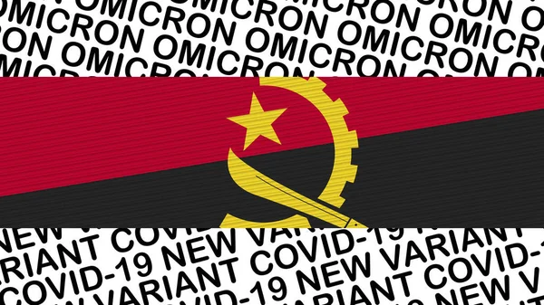 Angolas Flagga Och Nya Covid Variant Omicron Title Illustration — Stockfoto