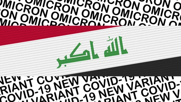 Irak Flagga Och Nya Covid Variant Omicron Title Illustration — Stockfoto