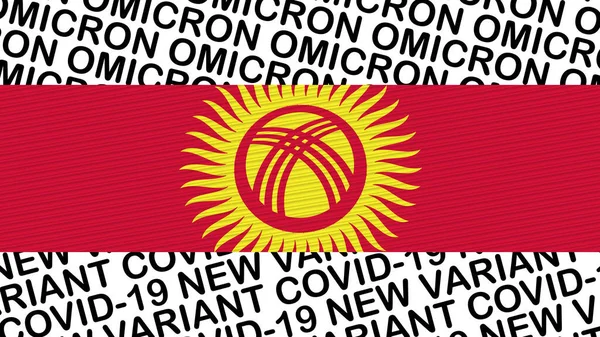 Kyrgyzstan Flag New Covid Variant Omicron Title Illustration — Stock Photo, Image