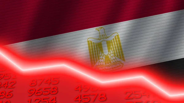 Економічний Спад Єгипту Позначився Негативним Випромінюванням Неону Криза Ринку Ділових — стокове фото