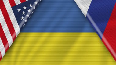 Ukrayna Rusya Birleşik Devletleri Birlikte Bayraklar - 3 Görüntü