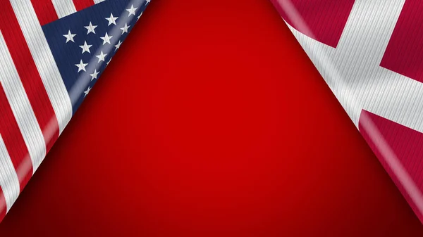 Dánsko Usa Spojené Státy Americké Flags Illustration — Stock fotografie