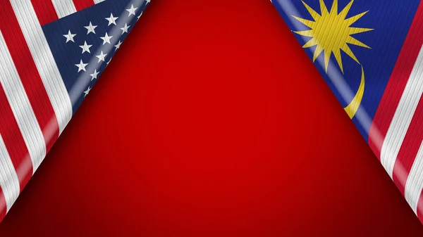 Μαλαισία Και Ηπα Ηνωμένες Πολιτείες Αμερικής Σημαίες Εικονογράφηση — Φωτογραφία Αρχείου