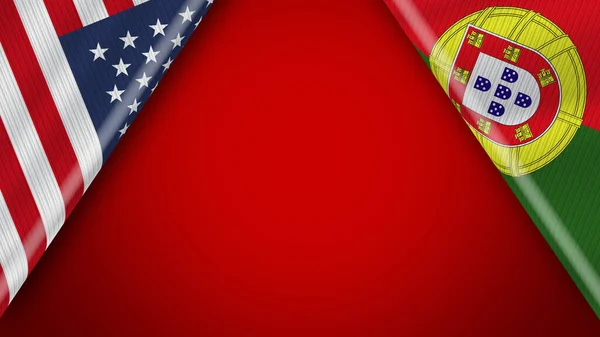 ポルトガルとアメリカの国旗3Dイラスト — ストック写真