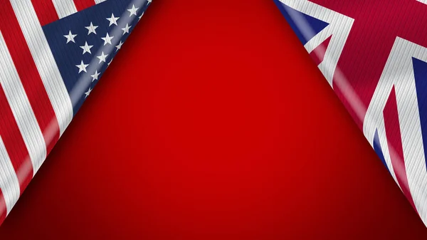 Storbritannien Och Usa Amerikas Förenta Stater Flaggor Illustration — Stockfoto