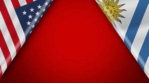 Uruguay Verenigde Staten Verenigde Staten Vlaggen Illustratie — Stockfoto