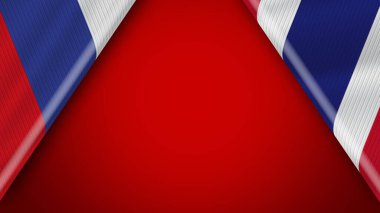 Tayland ve Rusya Bayrakları 3D Görüntü