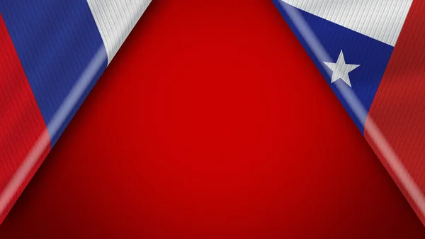 Chile Russia Flags Illustration — стокове фото