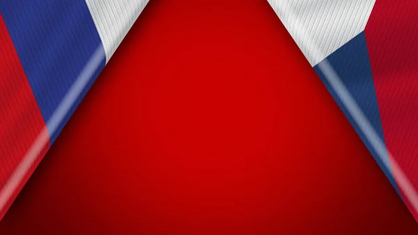 República Checa Rússia Bandeiras Ilustração — Fotografia de Stock
