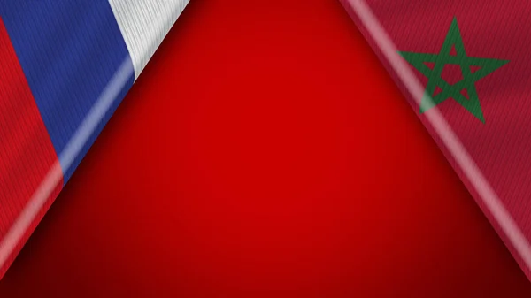 Banderas Marruecos Rusia Ilustración —  Fotos de Stock