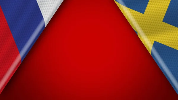 Suécia Rússia Bandeiras Ilustração — Fotografia de Stock
