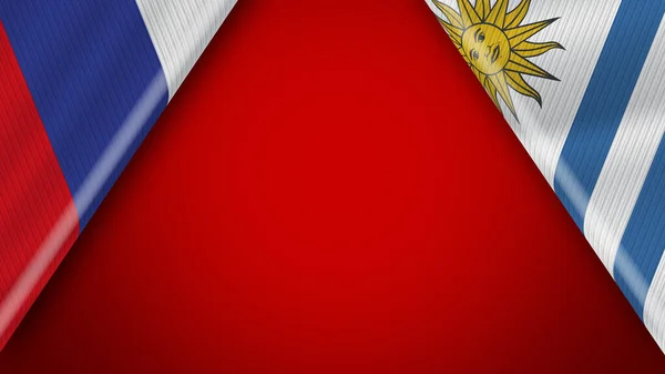 Uruguay Rusland Vlaggen Illustratie — Stockfoto