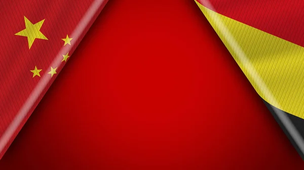 比利时与中国中国国旗3D图解 — 图库照片