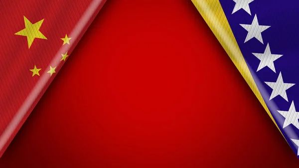 Bosnia Herzegovina China China Flags Illustration — 스톡 사진