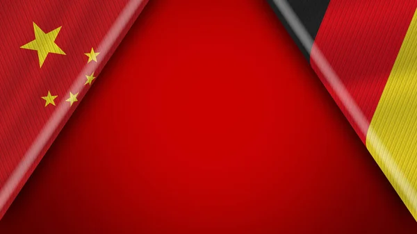 德国与中国中国国旗3D图解 — 图库照片