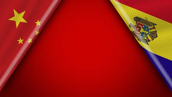 Moldavië China Chinese Vlaggen Illustratie — Stockfoto