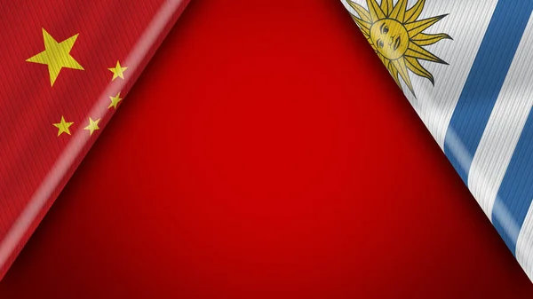 Uruguay China Chinese Vlaggen Illustratie — Stockfoto