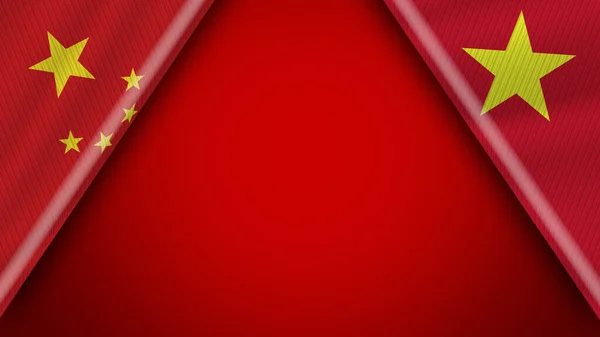 Vietnam China Chinese Flags Illustration — Stock Photo, Image