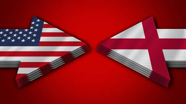 Engeland Verenigde Staten Van Amerika Pijl Vlaggen Illustratie — Stockfoto