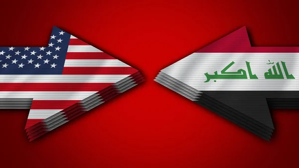 Iraq Stati Uniti America Freccia Bandiere Illustrazione — Foto Stock