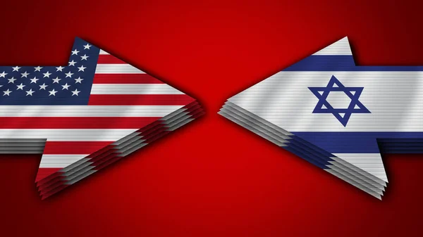 Israel Vereinigte Staaten Von Amerika Pfeilfahnen Illustration — Stockfoto