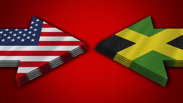 Jamaica Estados Unidos América Bandeiras Seta Ilustração — Fotografia de Stock