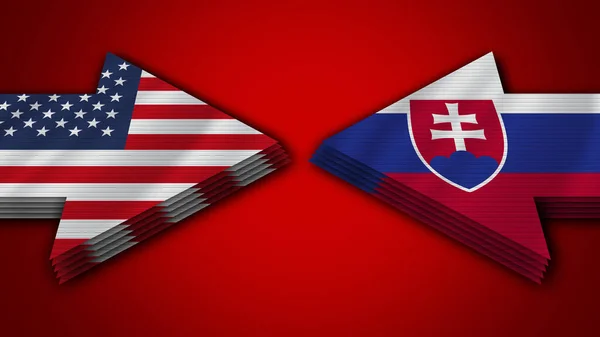 Slovensko Spojené Státy Americké Arrow Flags Illustration — Stock fotografie