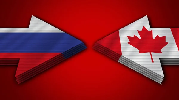 Канада Россия Стрела Флаги — стоковое фото